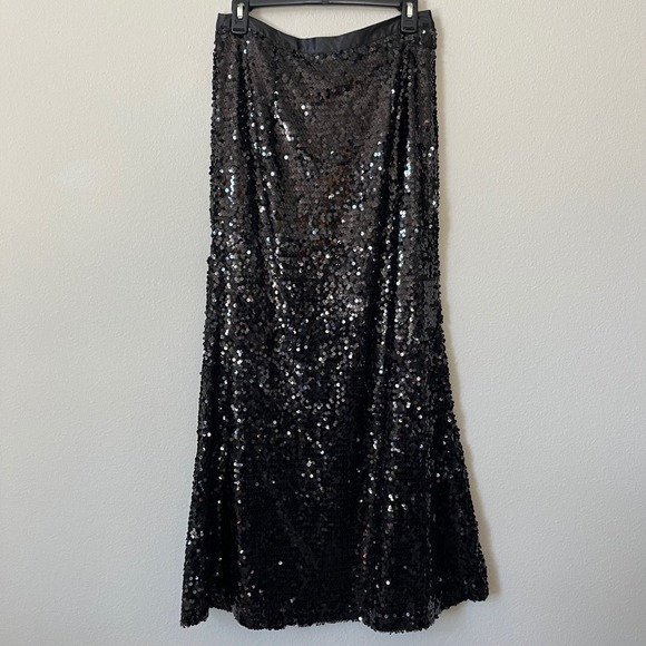 Carmen Marc Valvo Dresses & Skirts - Carmen Marc Valvo Black Sequin Maxi Skirt Evening Formal Party Flare NWT Size M‎